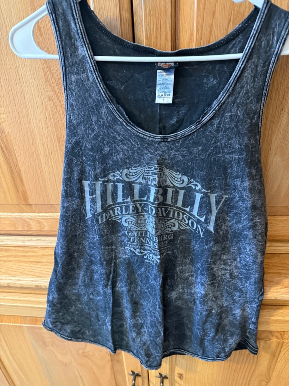 Harley-Davidson Black Gray Acid-Wash 'Hillbilly' Graphic Tank